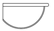 Stramit Flatback Half Round Stop End Plate Left Zincalume
